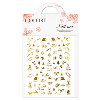 Nail Art Sticker selbstklebend - Weihnachten Gold